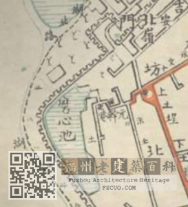1928年元翰巷北侧仍为祠堂（民国十七年福州市工务局绘《福州市全图》）