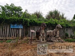 2021年7月拍摄的桐口山明墓石马，已被移至桐口村村口（来源：林轶南摄于2021年7月）