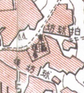 野上英一的地图中，将本建筑所在地块标识为“东瀛宿舍”（来源：野上英一《福州考》，1937年出版）