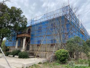 搭架维修中的陈鸿信宅（几雨摄于2022年1月）